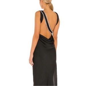 NWT Michael Costello X REVOLVE Dani gown in black - size L